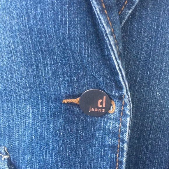 Denim jean vintage RL look Jacket button fitted glam blue boho - Picture 9 of 13